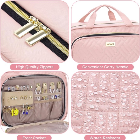 🆕 BAFAMYE travel cosmetic bag. Rose/pink color. NIB. - Picture 5 of 5